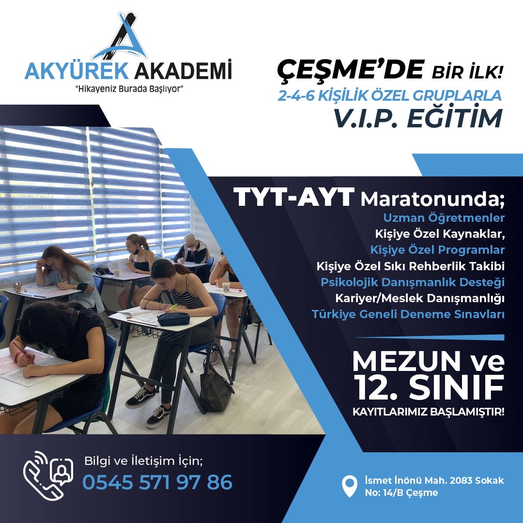 Akyürek Eğitim Kurumları'nda öğrencilerle birlikte bir sınıf ortamı